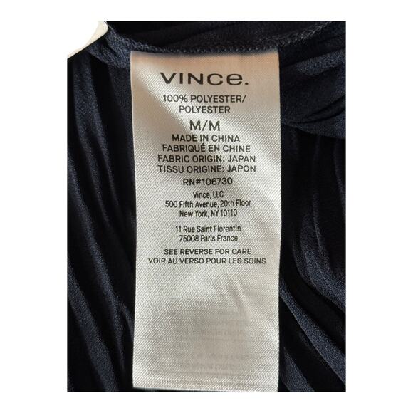 Vince top ruffled flutter sleeve crushed satin size Medium M - Picture 6 of 7